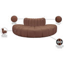  Manufacturer Color_Cognac -- Arc 90" Cognac Vegan Leather Upholstered 4 pc Modular Sectional IMAGE 12