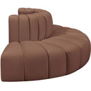  Manufacturer Color_Cognac -- Arc 90" Cognac Vegan Leather Upholstered 4 pc Modular Sectional IMAGE 5