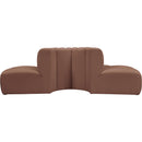  Manufacturer Color_Cognac -- Arc 90" Cognac Vegan Leather Upholstered 4 pc Modular Sectional IMAGE 6