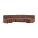  Manufacturer Color_Cognac -- Arc 133" Cognac Vegan Leather Upholstered 5 pc Modular Sectional IMAGE 1