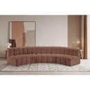  Manufacturer Color_Cognac -- Arc 133" Cognac Vegan Leather Upholstered 5 pc Modular Sectional IMAGE 2