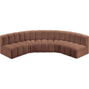  Manufacturer Color_Cognac -- Arc 133" Cognac Vegan Leather Upholstered 5 pc Modular Sectional IMAGE 3