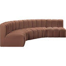  Manufacturer Color_Cognac -- Arc 133" Cognac Vegan Leather Upholstered 5 pc Modular Sectional IMAGE 4