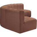 Meridian Arc Cognac Vegan Leather 5 pc Modular Sectional IMAGE 5