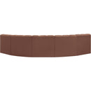  Manufacturer Color_Cognac -- Arc 133" Cognac Vegan Leather Upholstered 5 pc Modular Sectional IMAGE 6
