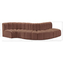  Manufacturer Color_Cognac -- Arc 122" Cognac Vegan Leather Upholstered 5 pc Modular Sectional IMAGE 11