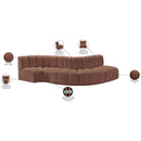  Manufacturer Color_Cognac -- Arc 122" Cognac Vegan Leather Upholstered 5 pc Modular Sectional IMAGE 12