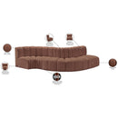 Meridian Arc Cognac Vegan Leather 5 pc Modular Sectional IMAGE 12