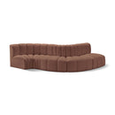  Manufacturer Color_Cognac -- Arc 122" Cognac Vegan Leather Upholstered 5 pc Modular Sectional IMAGE 1