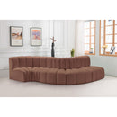  Manufacturer Color_Cognac -- Arc 122" Cognac Vegan Leather Upholstered 5 pc Modular Sectional IMAGE 2