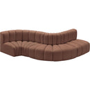  Manufacturer Color_Cognac -- Arc 122" Cognac Vegan Leather Upholstered 5 pc Modular Sectional IMAGE 3