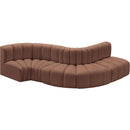 Meridian Arc Cognac Vegan Leather 5 pc Modular Sectional IMAGE 3