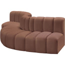  Manufacturer Color_Cognac -- Arc 122" Cognac Vegan Leather Upholstered 5 pc Modular Sectional IMAGE 4