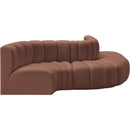  Manufacturer Color_Cognac -- Arc 122" Cognac Vegan Leather Upholstered 5 pc Modular Sectional IMAGE 5