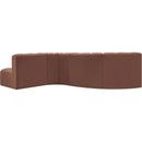  Manufacturer Color_Cognac -- Arc 122" Cognac Vegan Leather Upholstered 5 pc Modular Sectional IMAGE 6