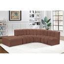  Manufacturer Color_Cognac -- Arc 127" Cognac Vegan Leather Upholstered 5 pc Modular Sectional IMAGE 4