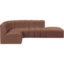  Manufacturer Color_Cognac -- Arc 127" Cognac Vegan Leather Upholstered 5 pc Modular Sectional IMAGE 7