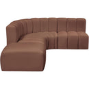  Manufacturer Color_Cognac -- Arc 127" Cognac Vegan Leather Upholstered 5 pc Modular Sectional IMAGE 8