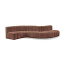  Manufacturer Color_Cognac -- Arc 145" Cognac Vegan Leather Upholstered 6 pc Modular Sectional IMAGE 1