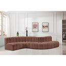  Manufacturer Color_Cognac -- Arc 145" Cognac Vegan Leather Upholstered 6 pc Modular Sectional IMAGE 2