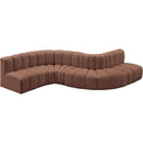  Manufacturer Color_Cognac -- Arc 145" Cognac Vegan Leather Upholstered 6 pc Modular Sectional IMAGE 3