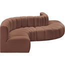  Manufacturer Color_Cognac -- Arc 145" Cognac Vegan Leather Upholstered 6 pc Modular Sectional IMAGE 4