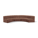  Manufacturer Color_Cognac -- Arc 151" Cognac Vegan Leather Upholstered 6 pc Modular Sectional IMAGE 1