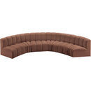  Manufacturer Color_Cognac -- Arc 151" Cognac Vegan Leather Upholstered 6 pc Modular Sectional IMAGE 3