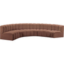  Manufacturer Color_Cognac -- Arc 151" Cognac Vegan Leather Upholstered 6 pc Modular Sectional IMAGE 4