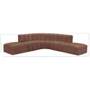 Meridian Arc Cognac Vegan Leather 6 pc Modular Sectional IMAGE 11