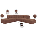  Manufacturer Color_Cognac -- Arc 146" Cognac Vegan Leather Upholstered 6 pc Modular Sectional IMAGE 12