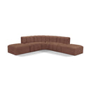 Meridian Arc Cognac Vegan Leather 6 pc Modular Sectional IMAGE 1