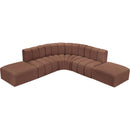 Manufacturer Color_Cognac -- Arc 146" Cognac Vegan Leather Upholstered 6 pc Modular Sectional IMAGE 3