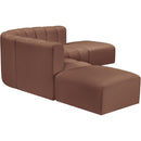 Meridian Arc Cognac Vegan Leather 6 pc Modular Sectional IMAGE 5