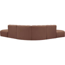  Manufacturer Color_Cognac -- Arc 146" Cognac Vegan Leather Upholstered 6 pc Modular Sectional IMAGE 6