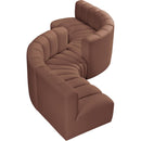  Manufacturer Color_Cognac -- Arc 145" Cognac Vegan Leather Upholstered 6 pc Modular Sectional IMAGE 3
