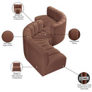  Manufacturer Color_Cognac -- Arc 145" Cognac Vegan Leather Upholstered 6 pc Modular Sectional IMAGE 8
