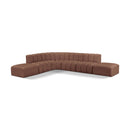 Meridian Arc Cognac Vegan Leather 7 pc Modular Sectional IMAGE 1