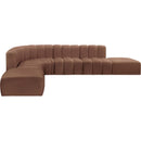  Manufacturer Color_Cognac -- Arc 172" Cognac Vegan Leather Upholstered 7 pc Modular Sectional IMAGE 4