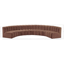Meridian Arc Cognac Vegan Leather 7 pc Modular Sectional IMAGE 11