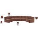 Meridian Arc Cognac Vegan Leather 7 pc Modular Sectional IMAGE 12