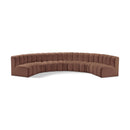 Meridian Arc Cognac Vegan Leather 7 pc Modular Sectional IMAGE 1
