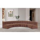  Manufacturer Color_Cognac -- Arc 162" Cognac Vegan Leather Upholstered 7 pc Modular Sectional IMAGE 2