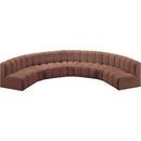  Manufacturer Color_Cognac -- Arc 162" Cognac Vegan Leather Upholstered 7 pc Modular Sectional IMAGE 3