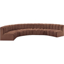  Manufacturer Color_Cognac -- Arc 162" Cognac Vegan Leather Upholstered 7 pc Modular Sectional IMAGE 4