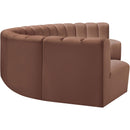  Manufacturer Color_Cognac -- Arc 162" Cognac Vegan Leather Upholstered 7 pc Modular Sectional IMAGE 5