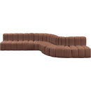  Manufacturer Color_Cognac -- Arc 170" Cognac Vegan Leather Upholstered 7 pc Modular Sectional IMAGE 3