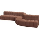 Meridian Arc Cognac Vegan Leather 7 pc Modular Sectional IMAGE 4