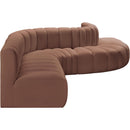  Manufacturer Color_Cognac -- Arc 170" Cognac Vegan Leather Upholstered 7 pc Modular Sectional IMAGE 5