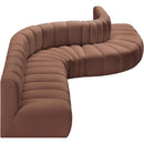  Manufacturer Color_Cognac -- Arc 170" Cognac Vegan Leather Upholstered 7 pc Modular Sectional IMAGE 6